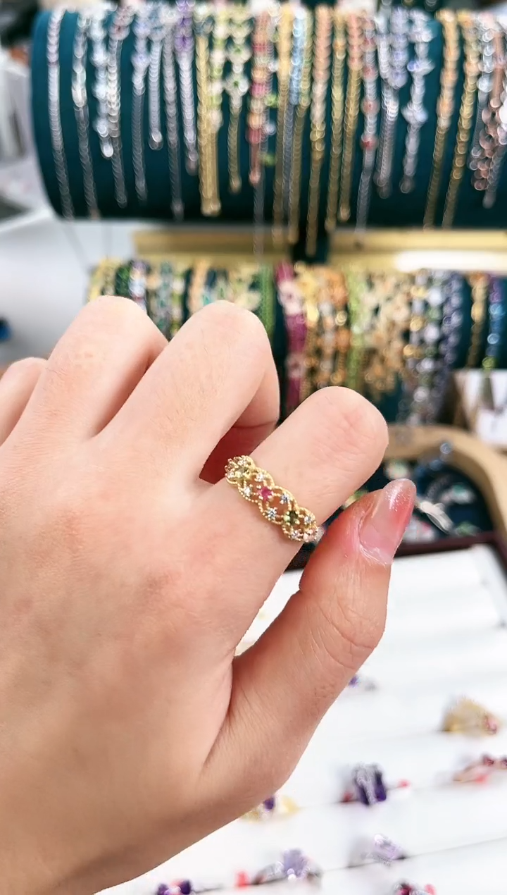 【闪购商品】碧玺戒指银S925镶嵌B-066