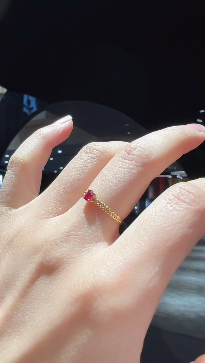【闪购商品】红宝石戒指18K金镶嵌50】