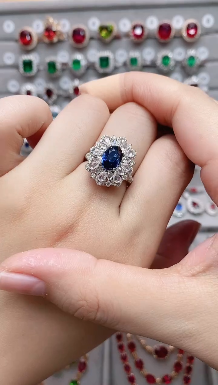 【闪购商品】蓝宝石18K金戒指18K金镶嵌·