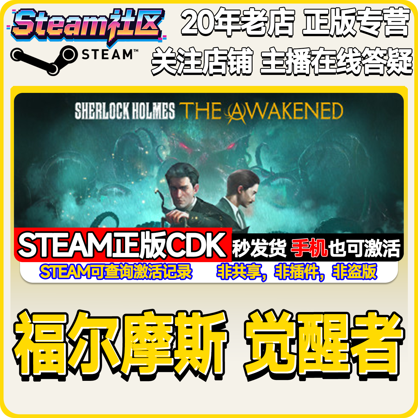 福尔摩斯 觉醒者 Sherlock Holmes PC正版Steam国区CDK