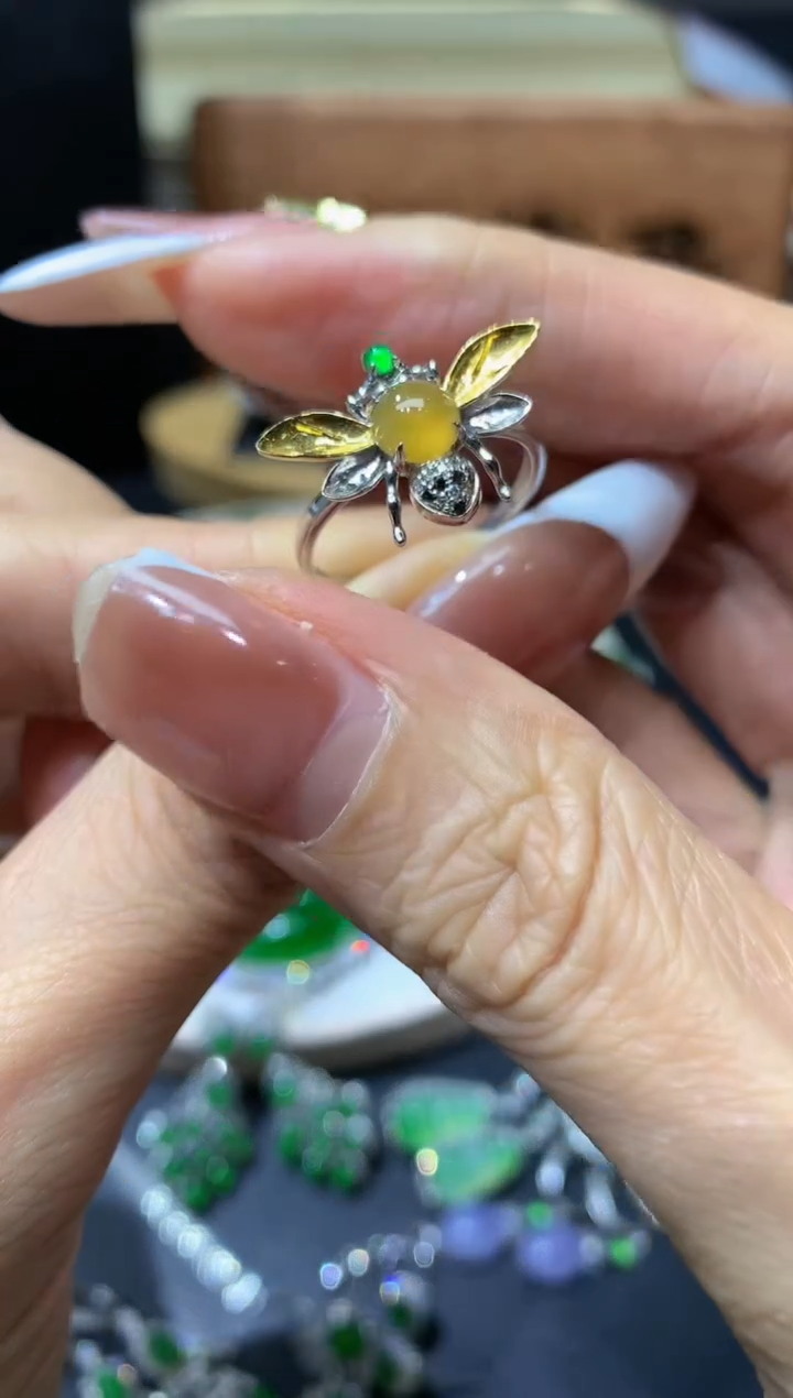 【闪购商品】定制翡翠18K金镶嵌团购