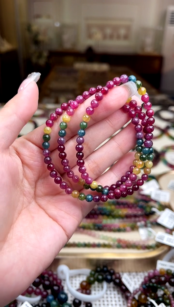 【闪购商品】碧玺/未镶嵌4mm+碧玺多圈多样性发货