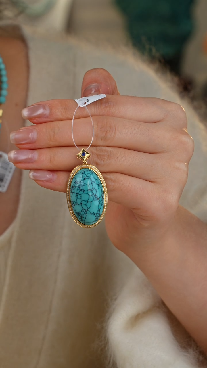 【闪购商品】绿松石吊坠(不含链)18K金镶嵌1