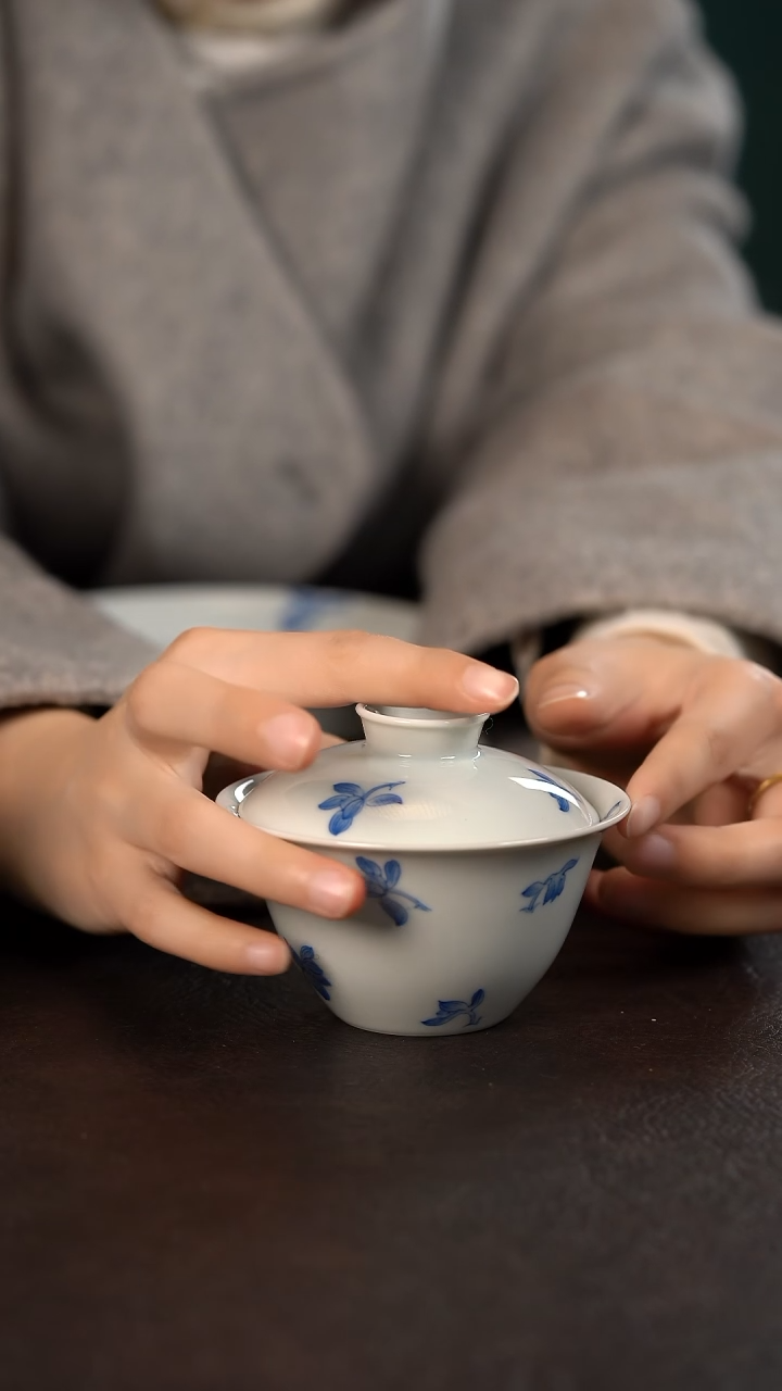 【闪购商品】杯聚澜堂兰花头盖碗