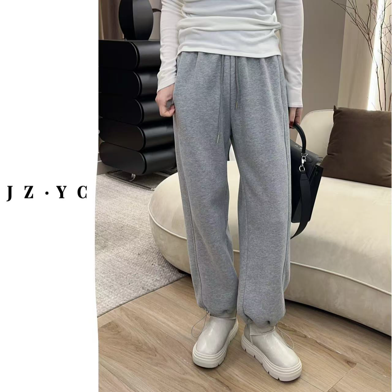 【 洁子推荐 】2024冬季241671新款加绒加厚松紧腰休闲卫裤JZYC