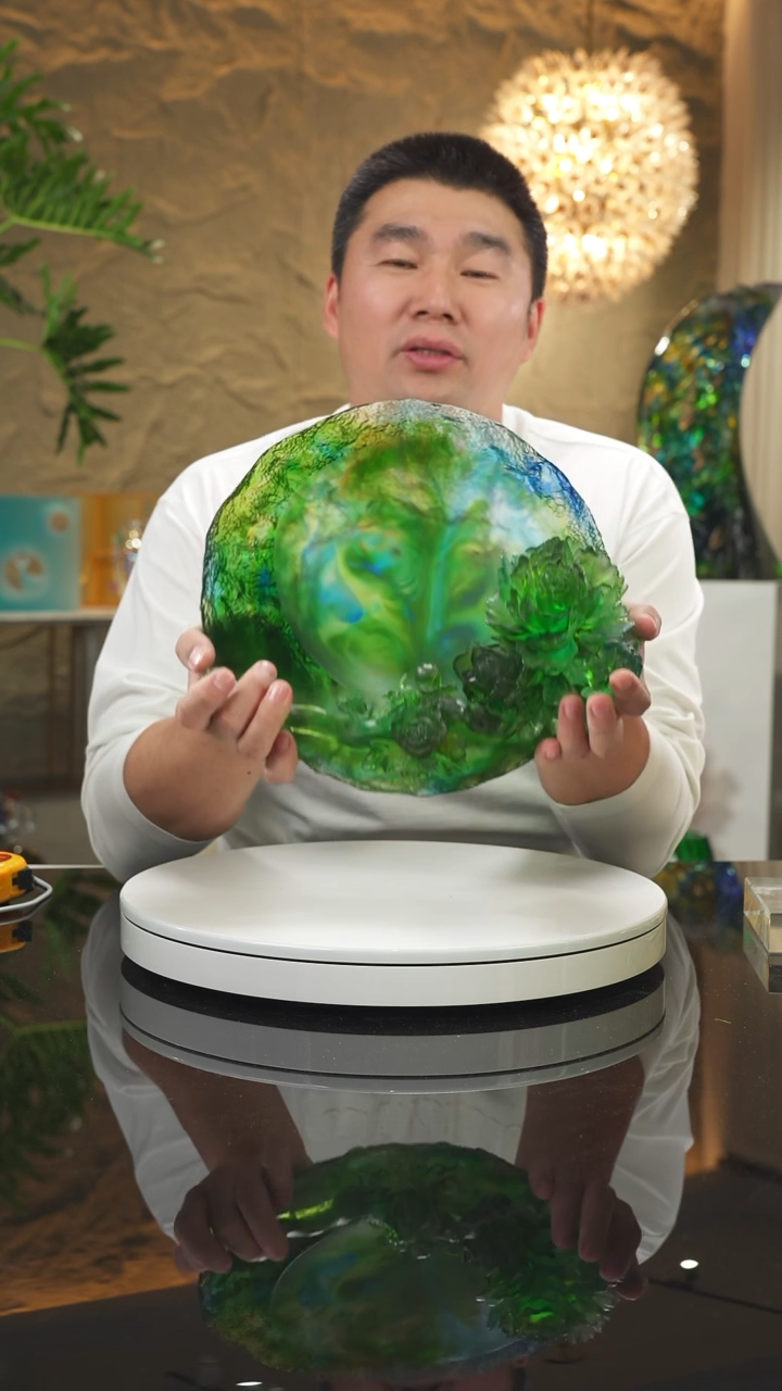 【闪购商品】摆件设计款如意牡丹果盘摆件带支架