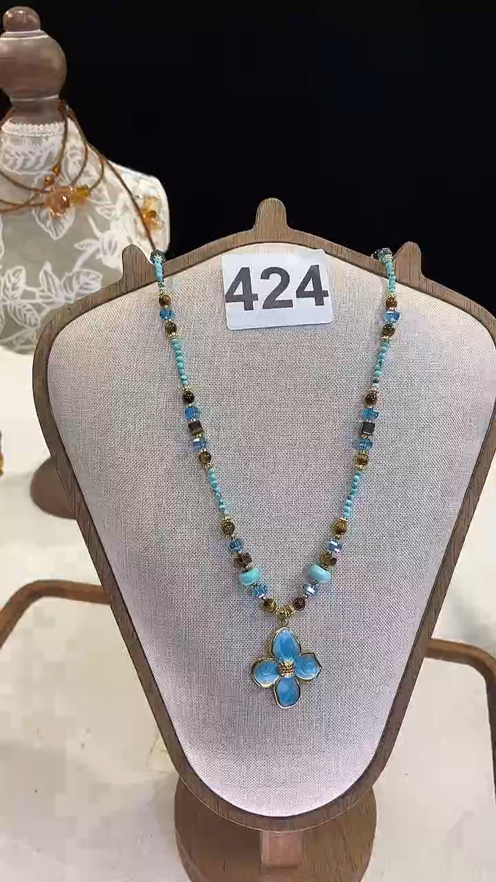 项链钛钢淡水珍珠424