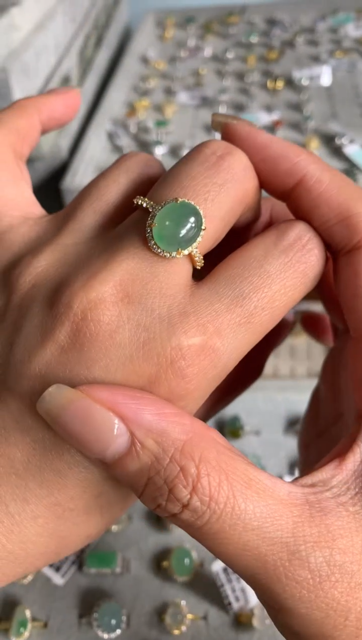 银S925镶嵌戒指翡翠62