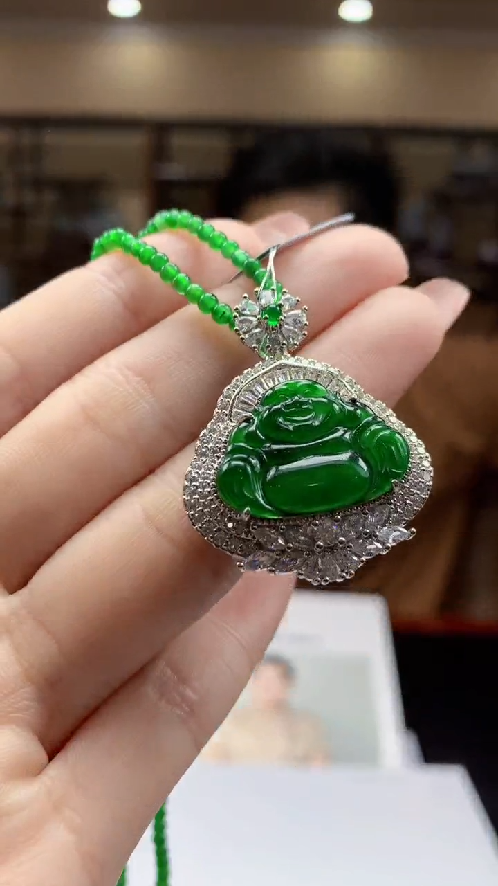 【闪购商品】定制翡翠银S925镶嵌1002ry-毛货挂件赠珠链53