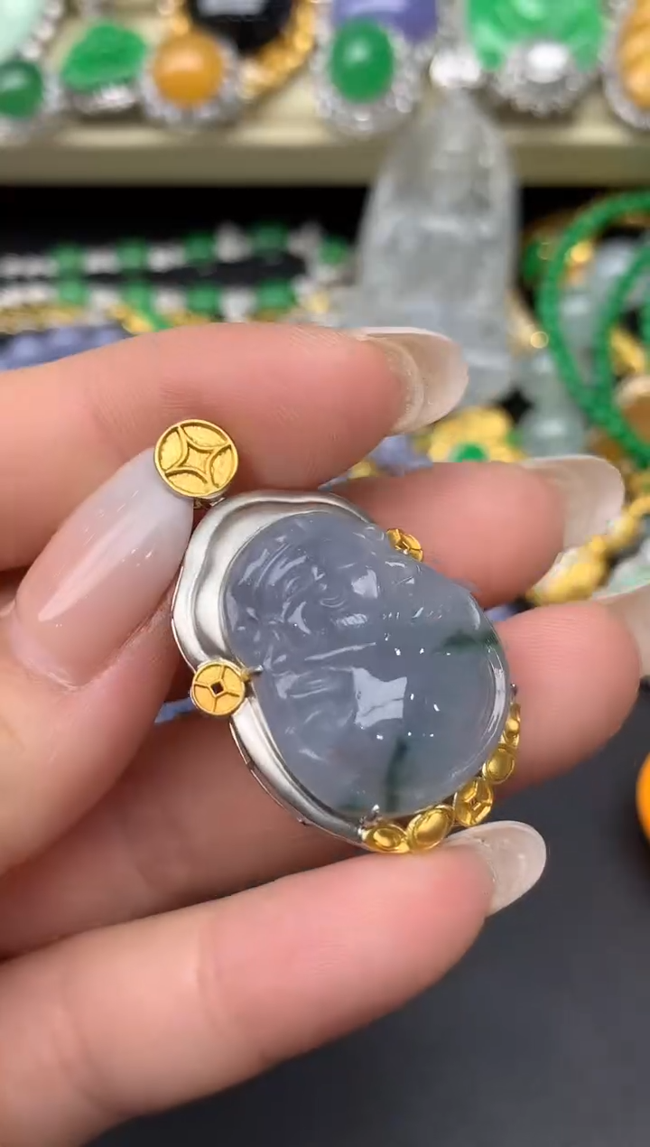 翡翠18K金镶嵌颈饰184-七夕珠宝季