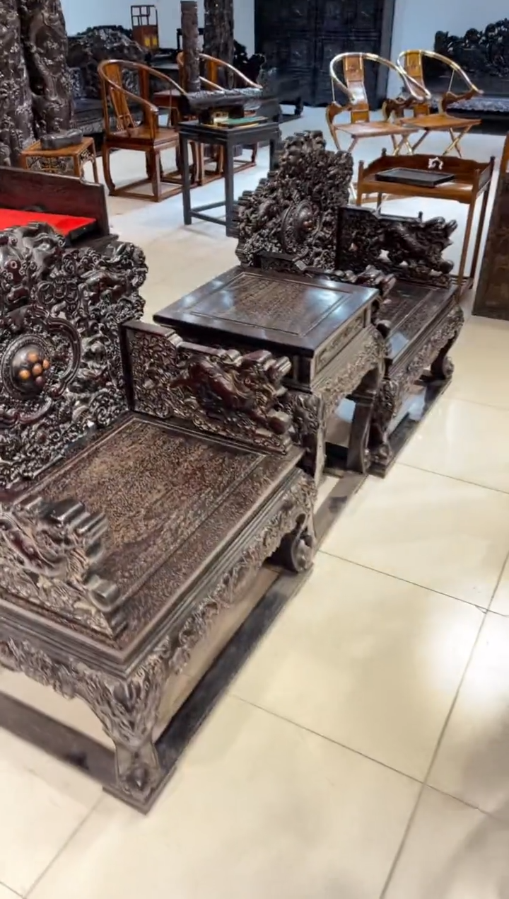 【闪购商品】木木雕太师椅三件套、、、、、