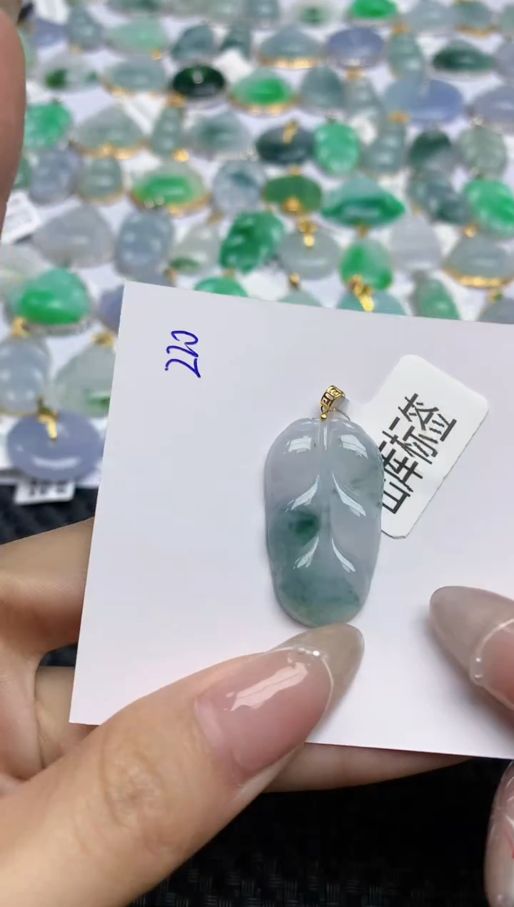 【闪购商品】翡翠颈饰18K金镶嵌 天然翡翠A货