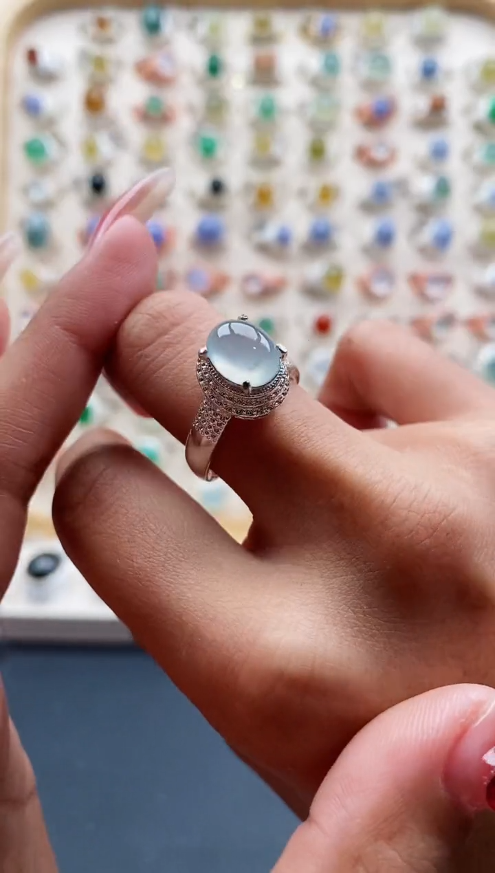 【闪购商品】翡翠戒指未镶嵌缅甸天然A货翡翠333 5+4