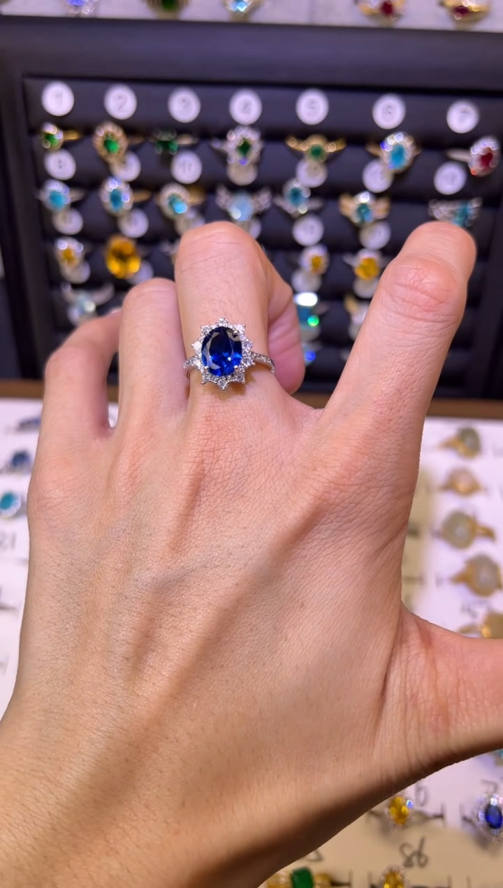 【闪购商品】蓝宝石戒指银S925镶嵌00000