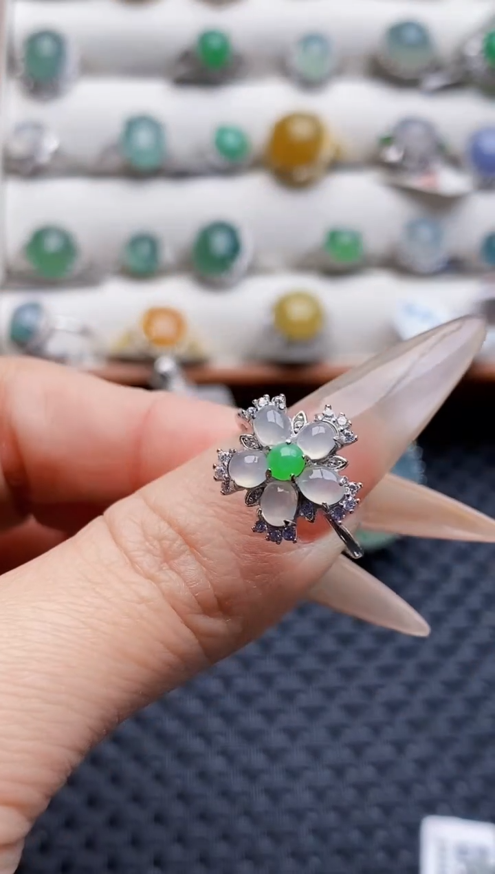 银S925镶嵌戒指翡翠0620