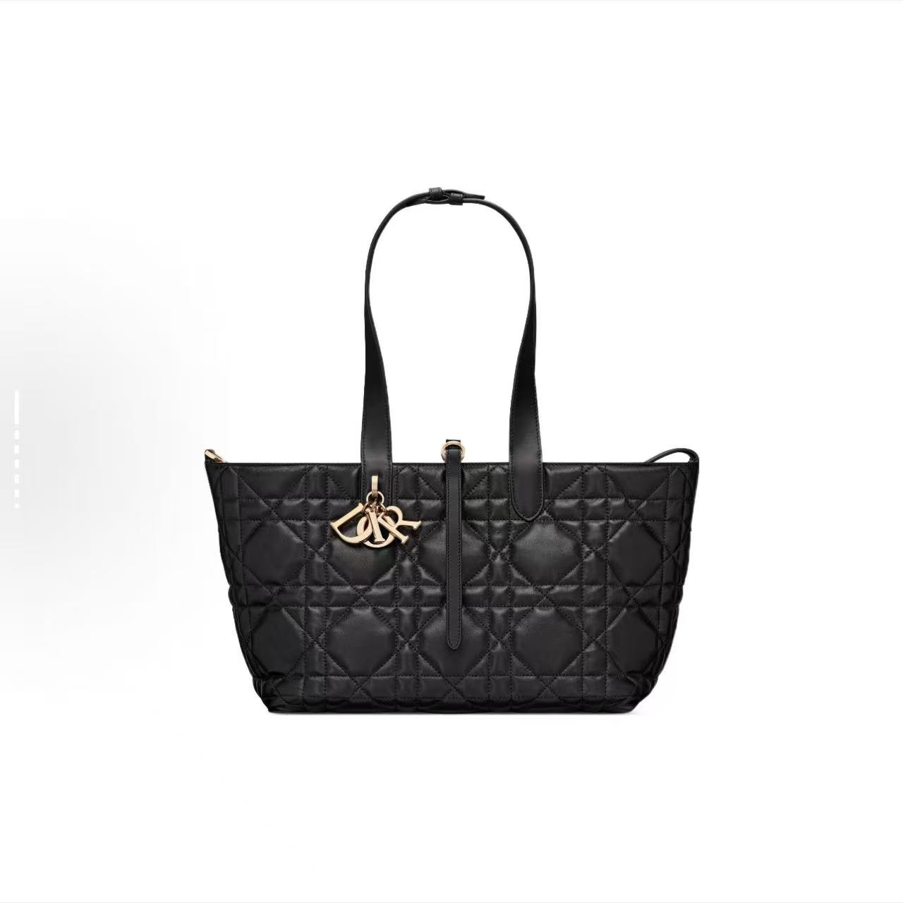 未使用 DIOR/迪奥 Toujours 横版藤格纹黑金菜篮子手提单肩包