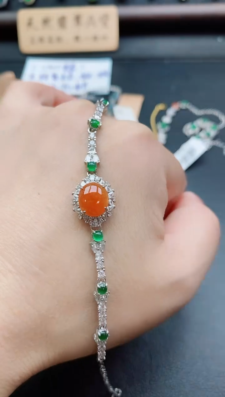 银S925镶嵌戒指翡翠1