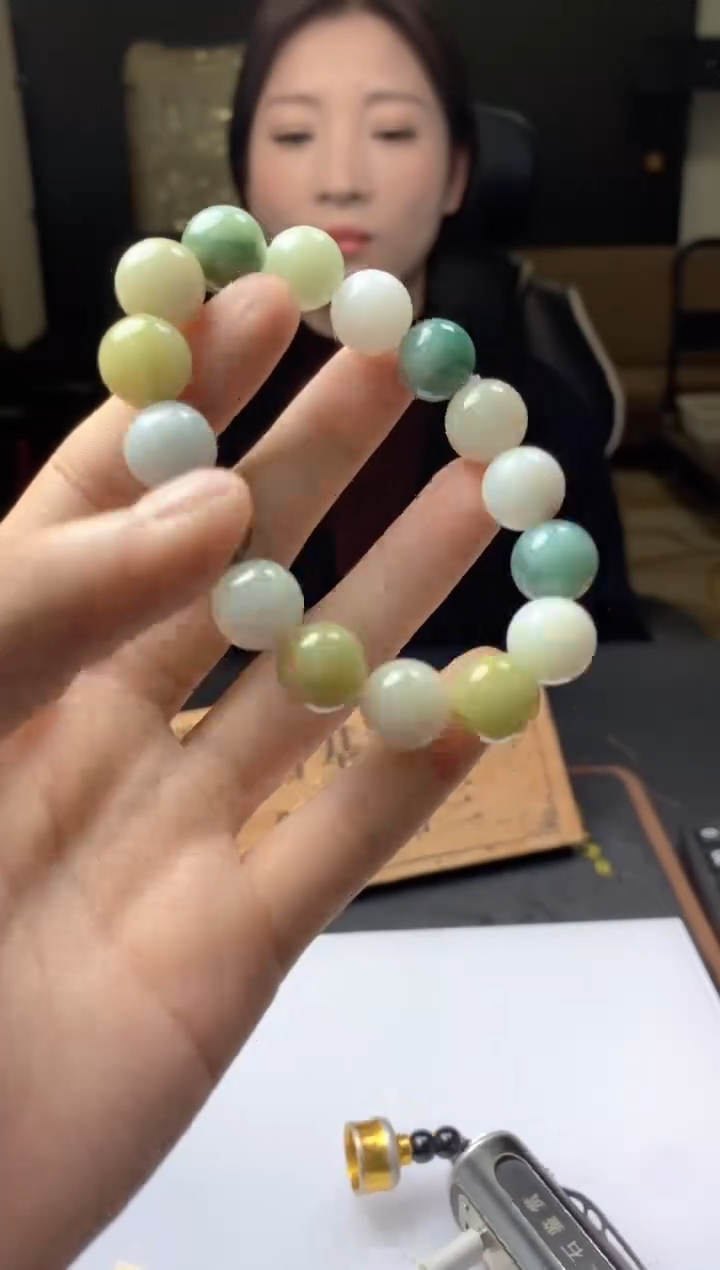 未镶嵌手链翡翠天然缅甸珠串拍一发一