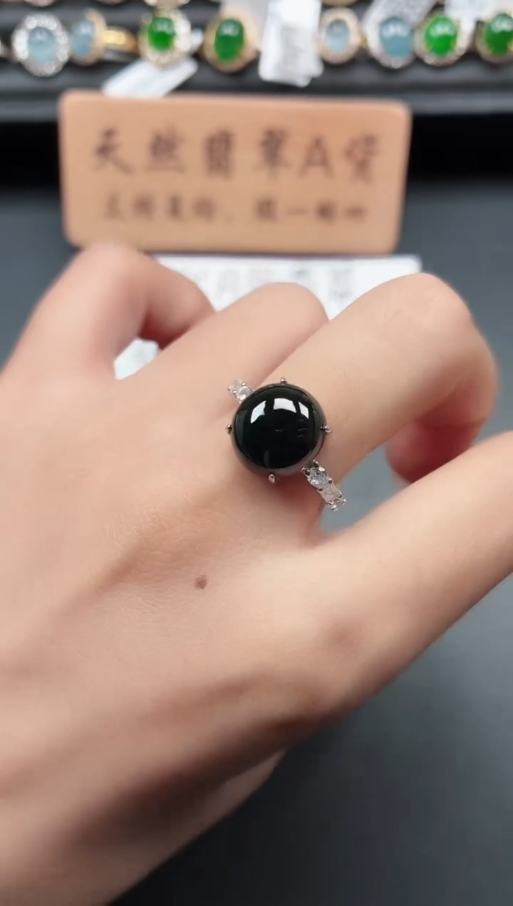 银S925镶嵌戒指翡翠1111