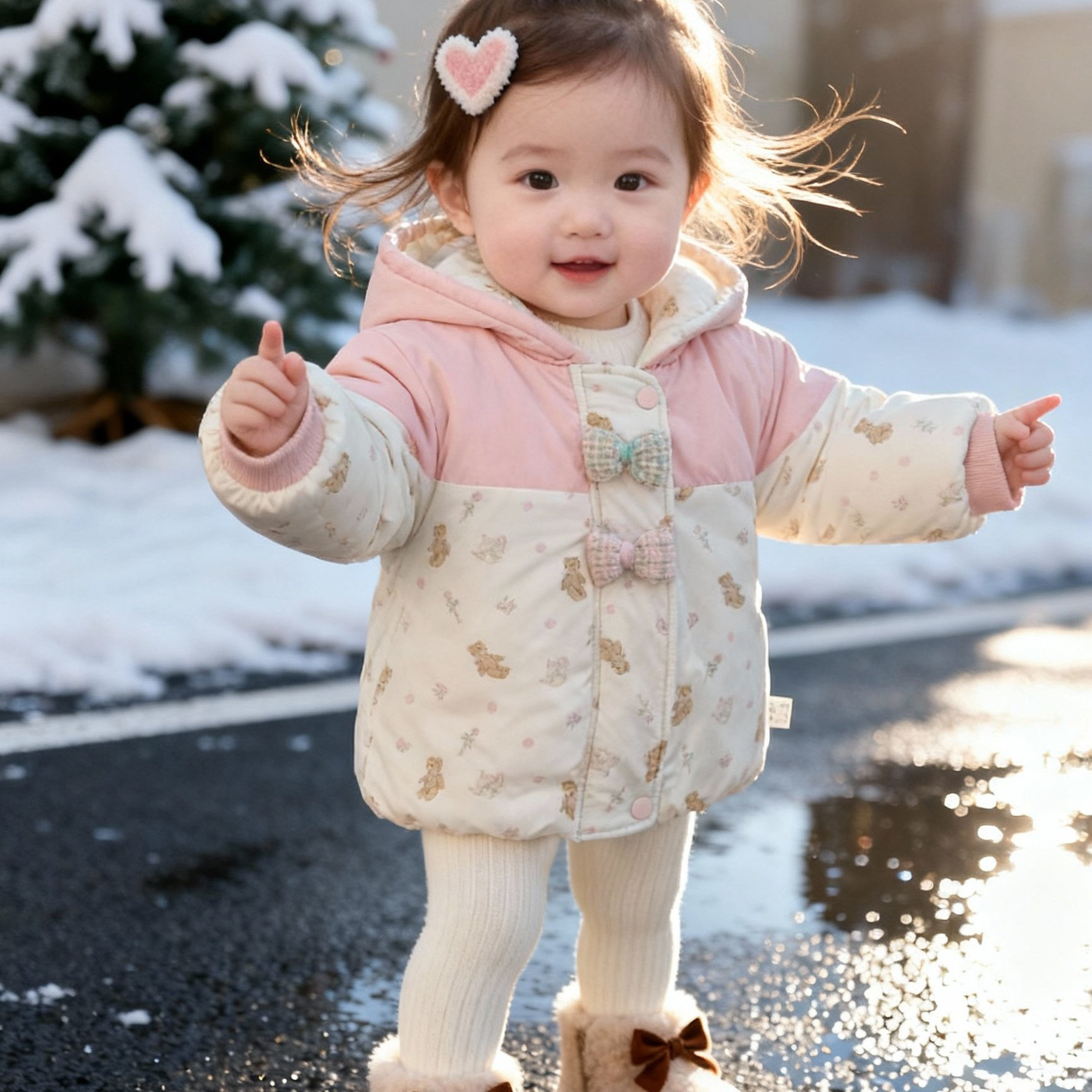 女童棉服2025新款甜心蝴蝶结洋气儿童加厚外出棉衣冬装ZH-Q-D40