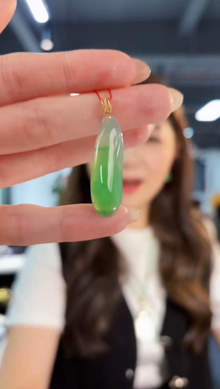【闪购商品】翡翠颈饰18K金镶嵌缅料A货/支持复检/一件