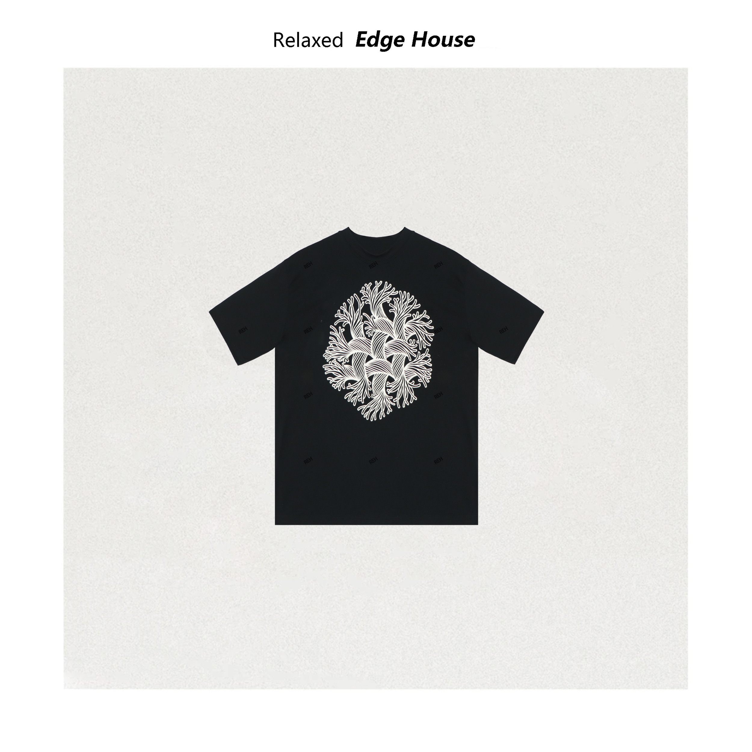 【呵呵家】麻绳TEE 日系麻绳结设计款印花圆领短袖T恤衫男女 1350