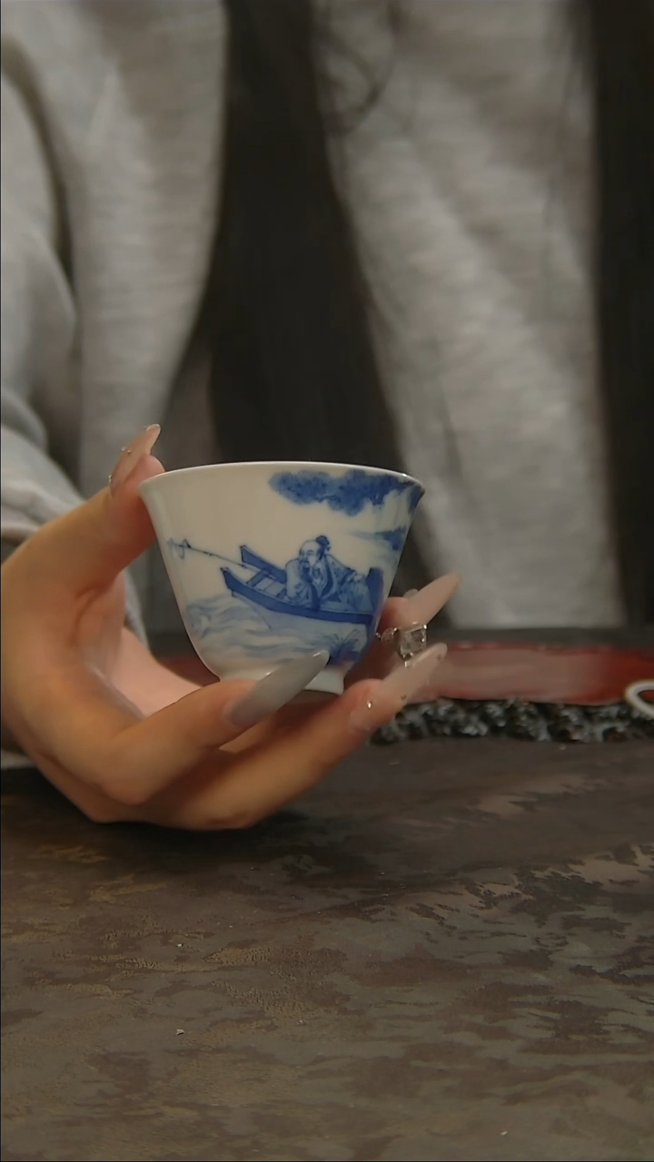 【闪购商品】青花手绘人物主人杯