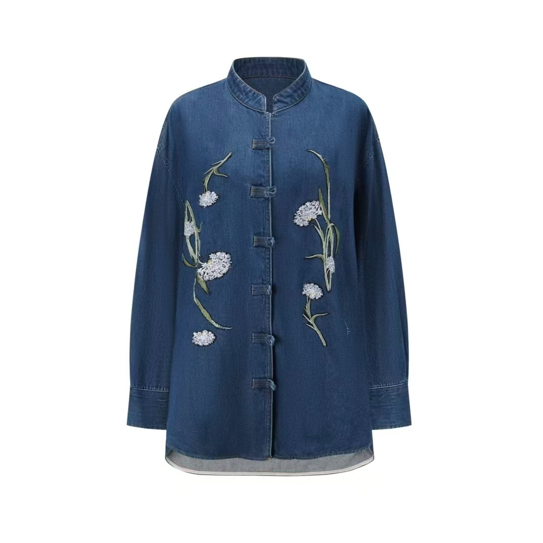 【刘彤推荐】玉琼  祝余花刺绣牛仔外套J24A3011