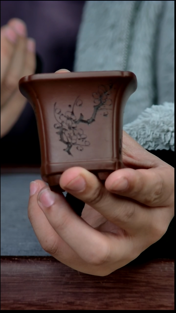 紫砂花盆4.5*4.5内径尺寸