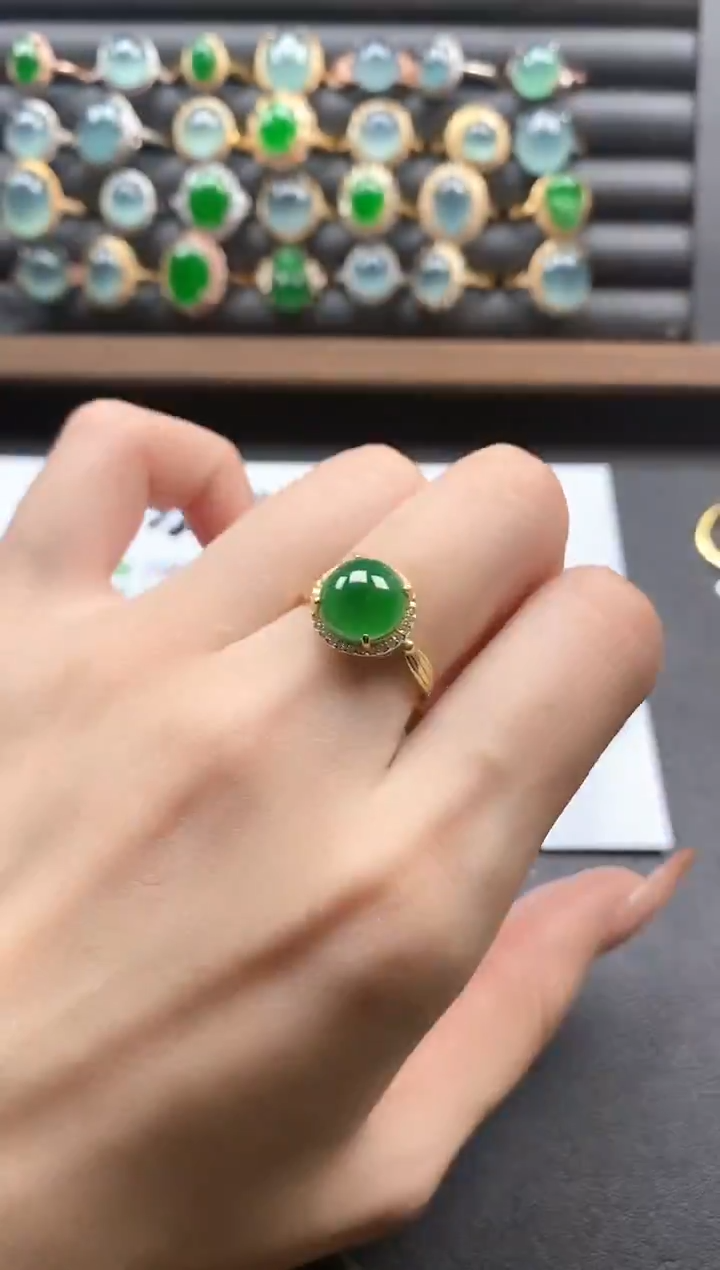 银S925镶嵌戒指翡翠51151