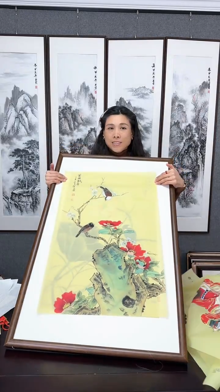 【闪购商品】国画实木装裱60*90 工笔花鸟