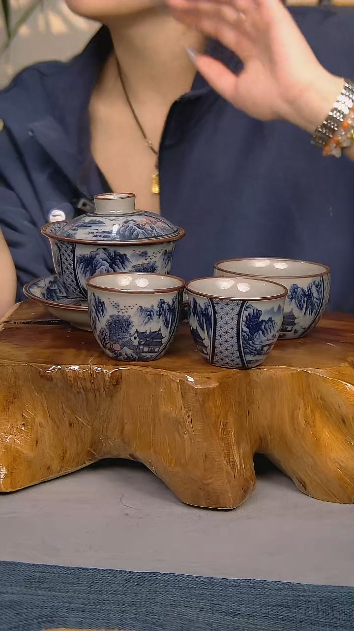 【闪购商品】 4件套陶瓷茶具家用简装系列  