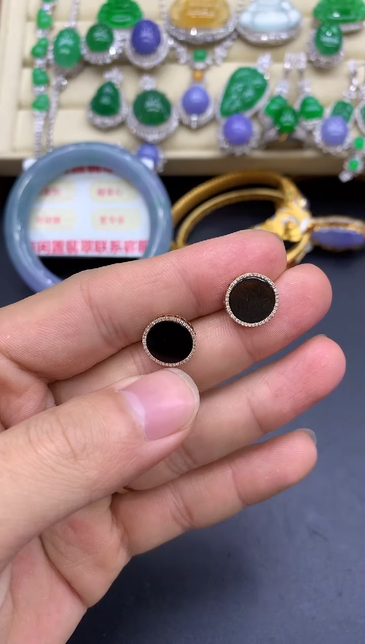 18K金镶嵌翡翠耳饰169-中国好珍宝