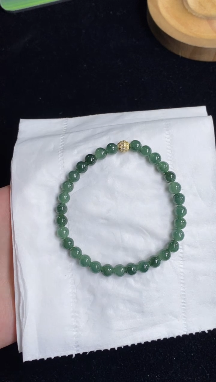 未镶嵌手串翡翠55号链接天然缅甸翡翠A货一物一证