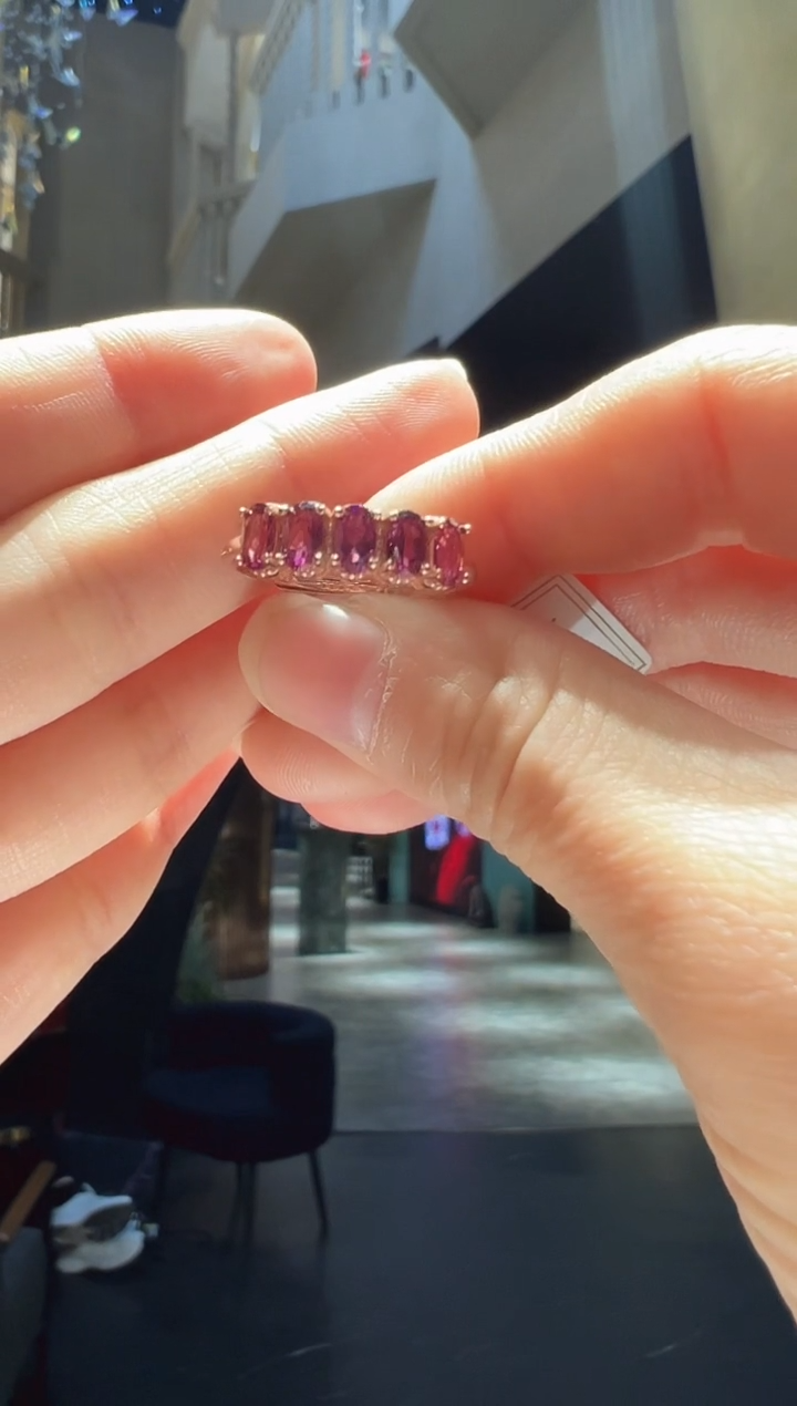 【闪购商品】石榴石戒指银S925镶嵌49】