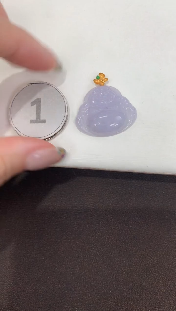 颈饰18K金镶嵌翡翠 天然缅甸a货翡翠