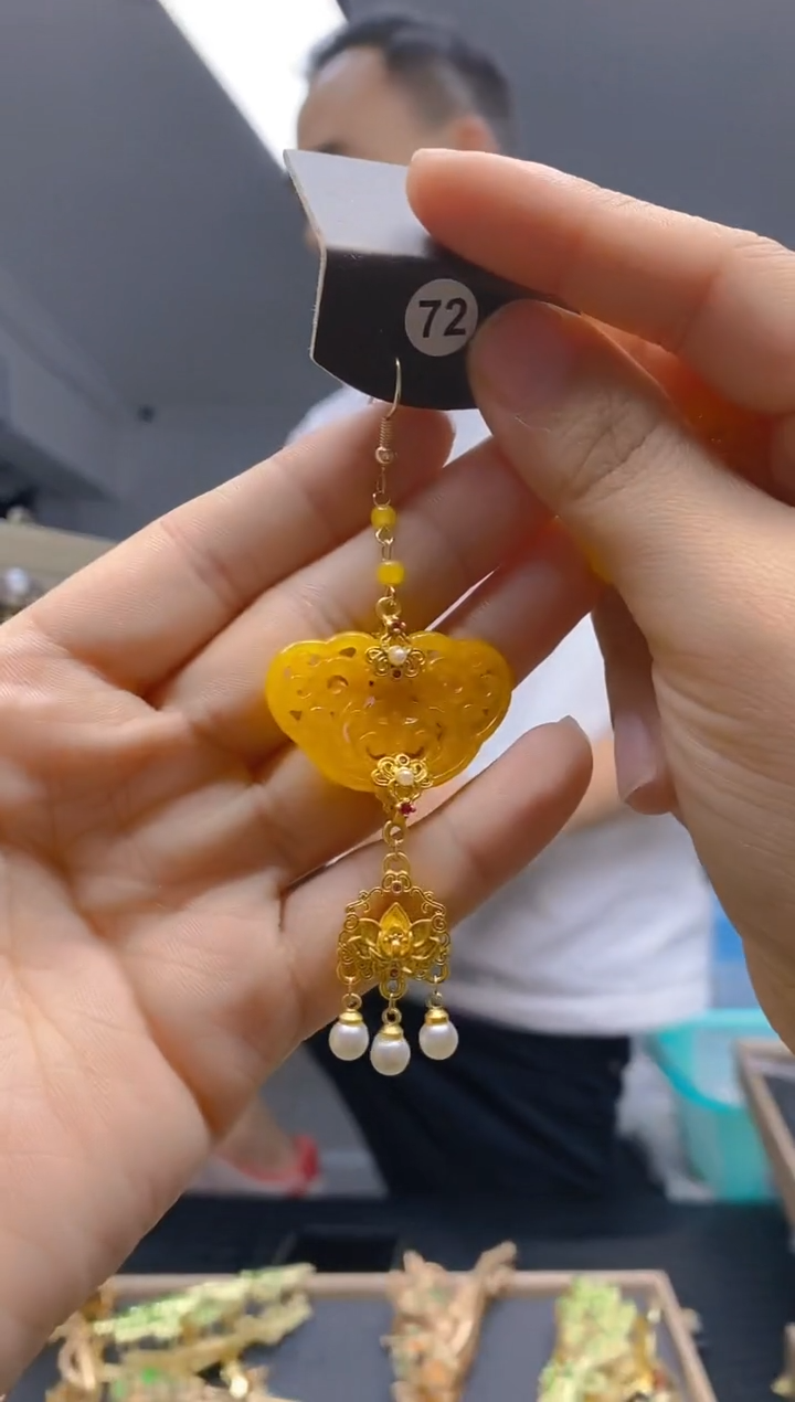 【闪购商品】翡翠耳饰合金323翡翠耳钩一个