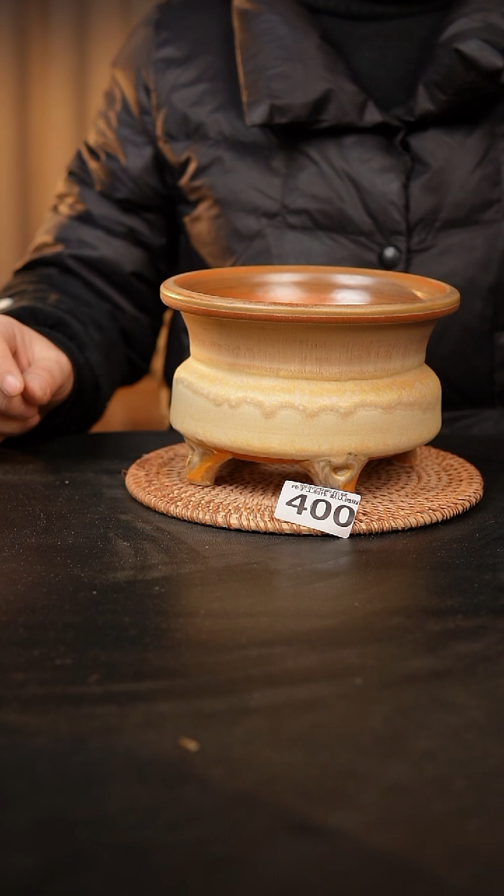 【闪购商品】瓷片400泥泥手工花盆口14高11