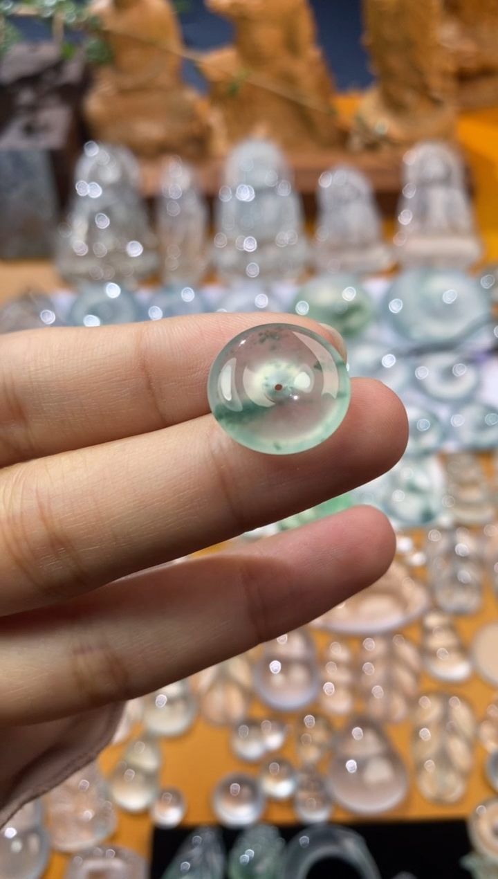 【闪购商品】定制翡翠未镶嵌平安扣16.5*4.4