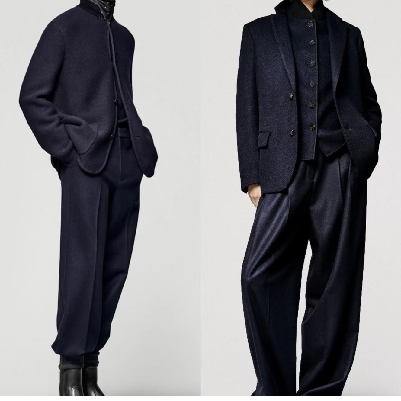 【依一专属】2025设计师欧洲奢品秋冬情侣款加绒立领外套夹克-073