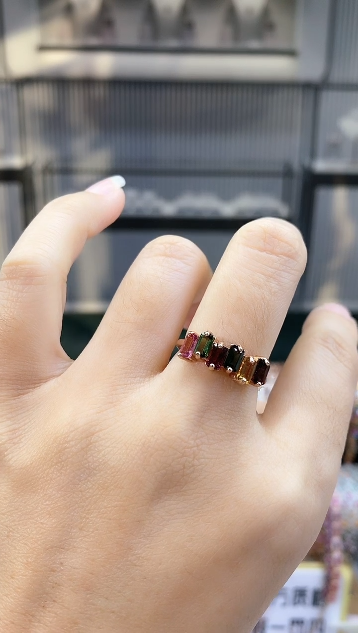 银S925镶嵌戒指碧玺66666666666