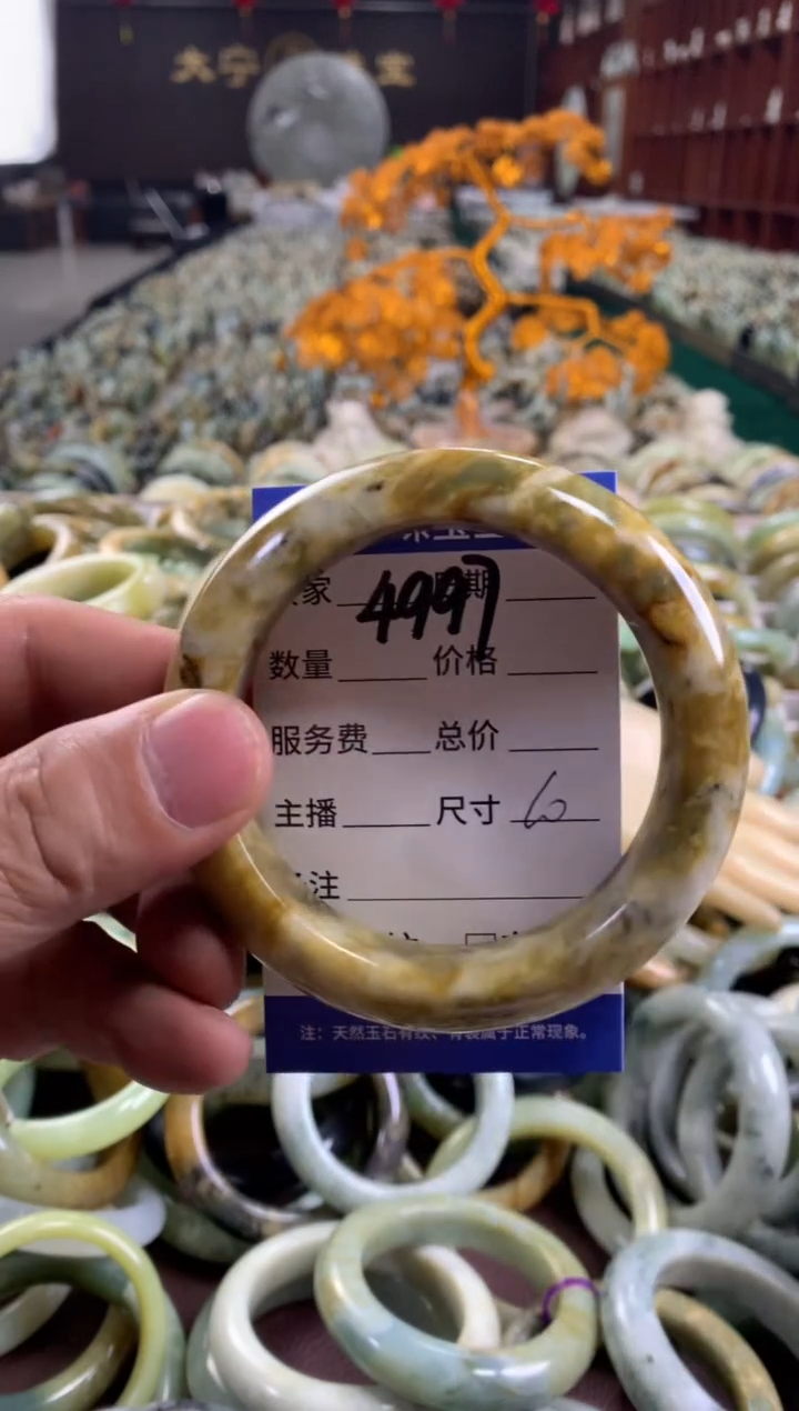 未镶嵌蛇纹石玉手镯4997
