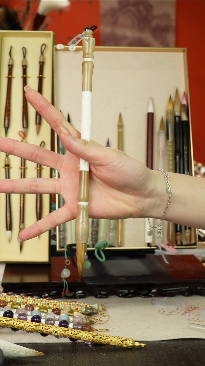 56号闪孤品高货毛笔链接 清水试笔 蘸墨不退