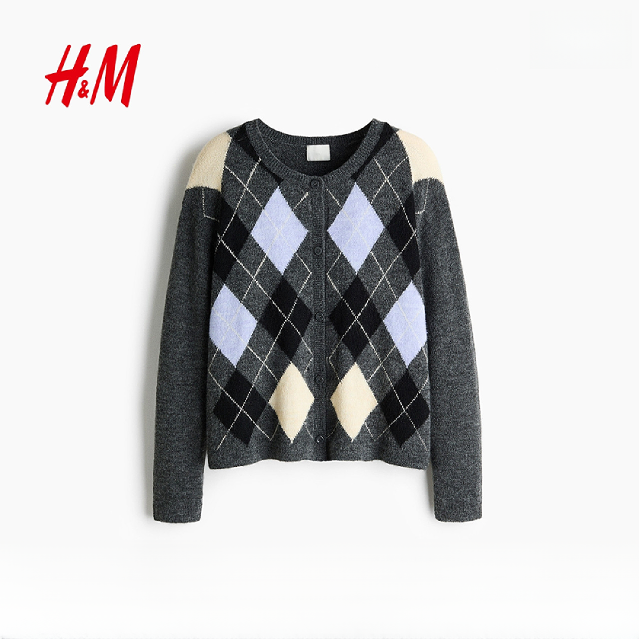 HM2025冬季新款女装提花针织开衫1323028