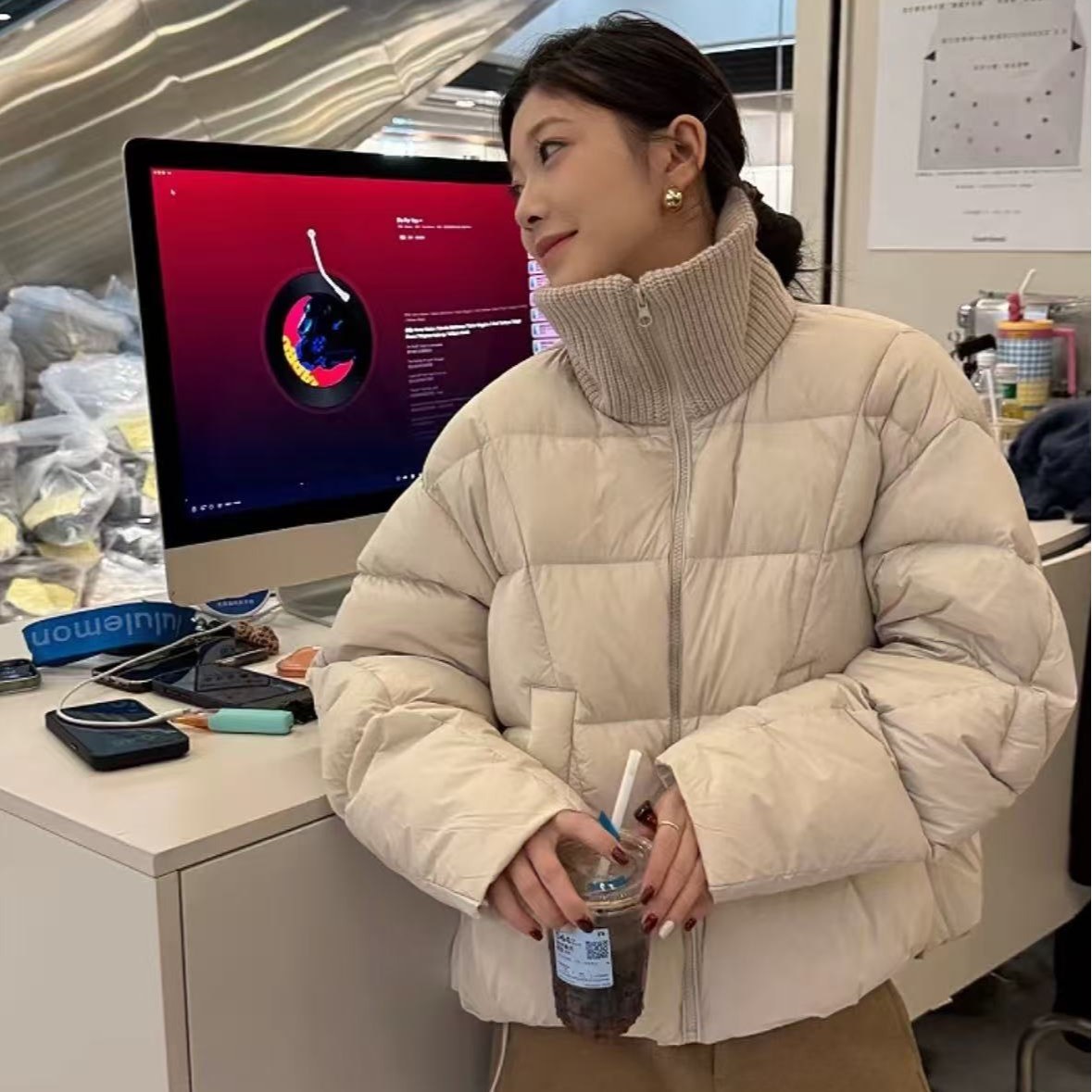 88663冬日格林堡 一定要自留！针织领羽绒外套