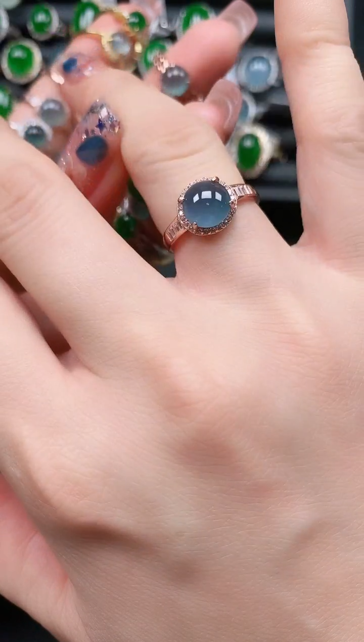 翡翠戒指银S925镶嵌11111