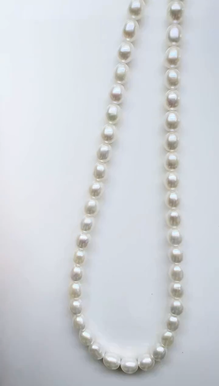 项链未镶嵌淡水珍珠极光白小米链6-7mm