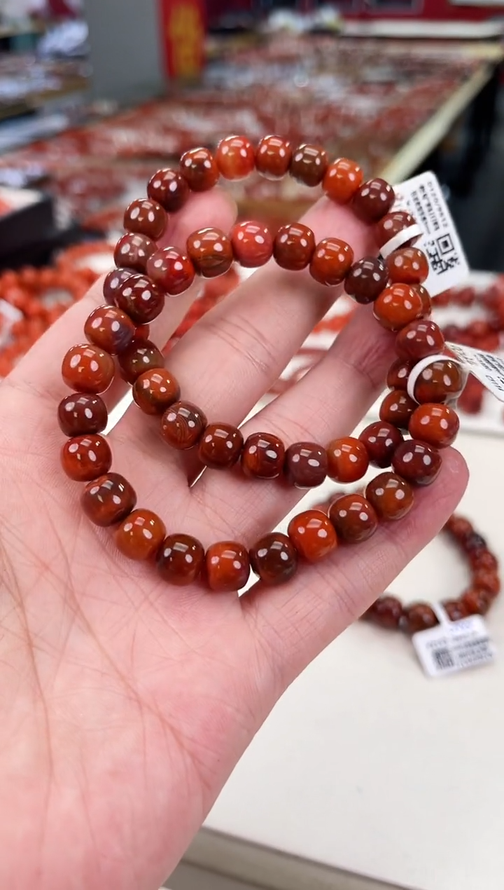 南红玛瑙包浆老型手串9+未镶嵌（多样式发其一）