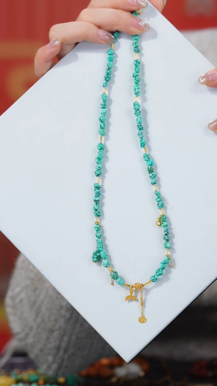 【闪购商品】绿松石项链18K金镶嵌1