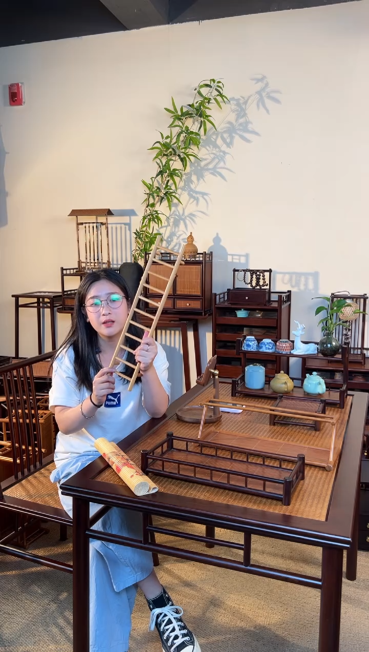 节节高云梯高山楠竹置物架收纳架